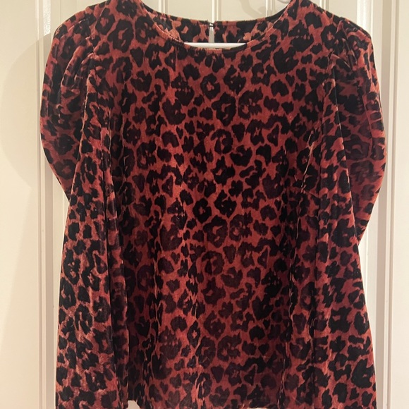 Anthropologie Dolan Charley Leopard Velvet Top - Picture 6 of 6